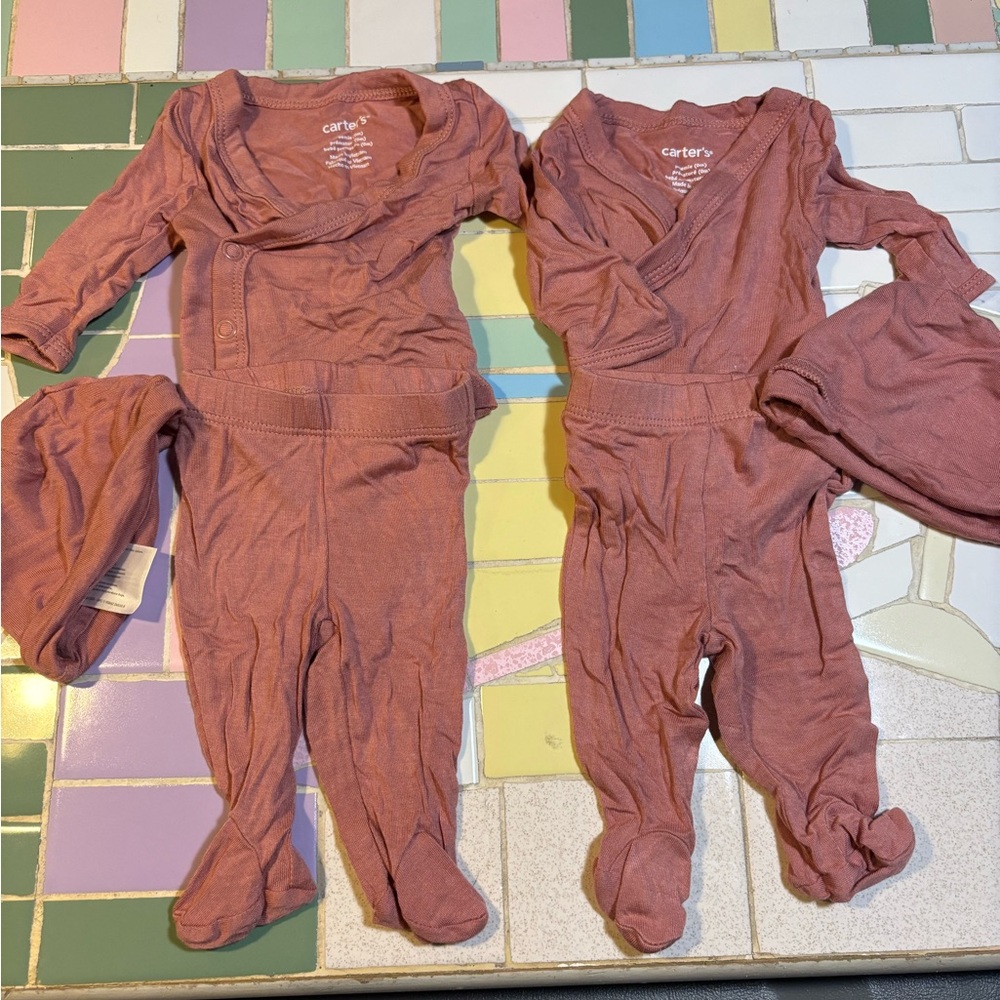 2 sets of Carter's Pink Kids Three Piece Set